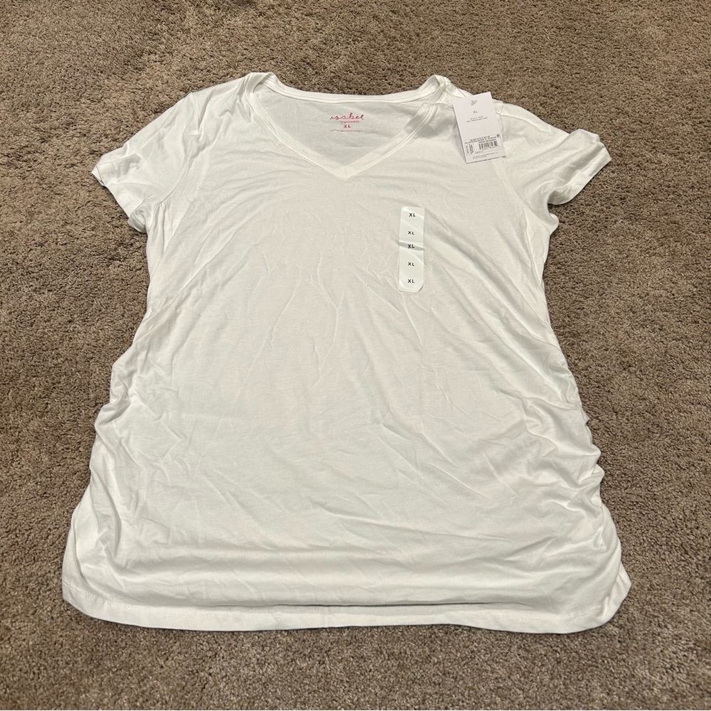 Isabel Maternity by Ingrid & Isabel White V-Neck Tee